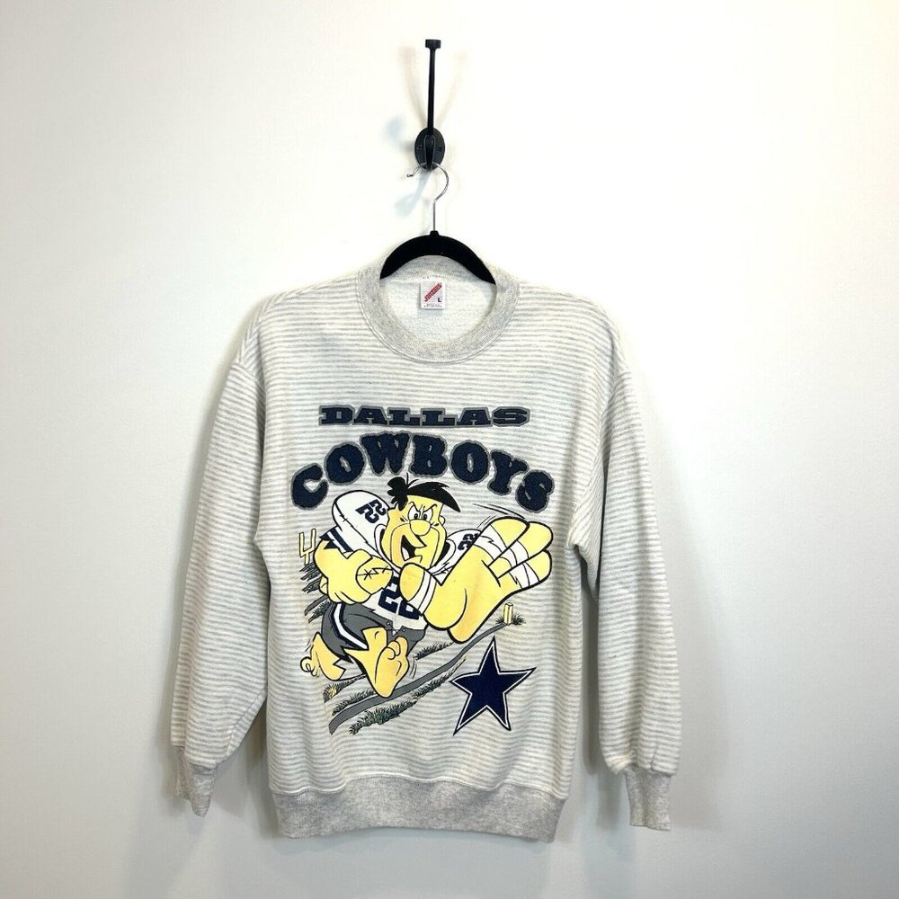 Vintage Jerzees Large NFL Dallas Cowboys Fred Flintstone Crewneck Sweatshirt
